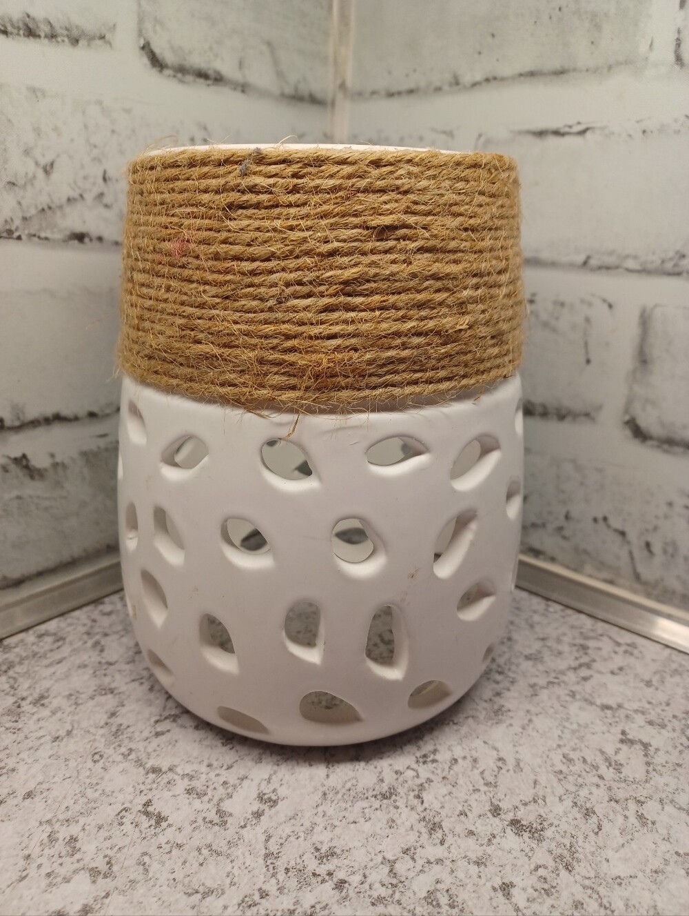Wax Warmer Shade Simmering Lights Cover Topper White & Tan Rope pink zebra beach